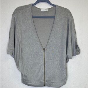 Stem Knit Drop-Sleeve Zip-Front Sweater Size Medium